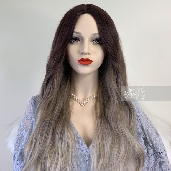 Dark root with ash blonde ombre wig | Blayage Wig | Mothers Day Gift | N… - Picture 7 of 11